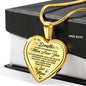 To My Daughter, Always Remember That Mom Loves You Heart Pendant Necklace