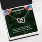 To My Military Wife Interlocking Hearts Necklace, Gift for Wife in Military