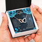 To My Daughter Gift Interlocking Hearts Necklace with a Message Card