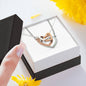 Interlocking Hearts Necklace with a Message Card