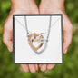 Interlocking Hearts Necklace with a Message Card
