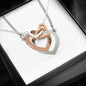 Interlocking Hearts Necklace with a Message Card