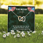 To My Military Wife Interlocking Hearts Necklace, Gift for Wife in Military
