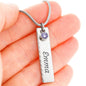 To My Wife Gift Birthstone Necklace with Name & Message Card
