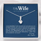 To My Wife, Gift for Wife Alluring Beauty Necklace with Message Card Blue