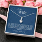 To My Wife, Romantic Gift for Wife Alluring Beauty Necklace with Message Card Blue