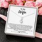 To My Wife, Best Gift for Wife Alluring Beauty Necklace with Message Card White