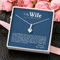 To My Wife, Gift for Wife Alluring Beauty Necklace with Message Card Blue
