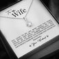 To My Wife, Romantic Best Gift for Wife Alluring Beauty Necklace with Message Card White