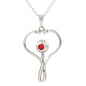 Gift for my Nurse Girlfriend, Stethoscope Necklace with Red Swarovski® Crystal
