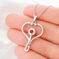 Gift for my Nurse Girlfriend, Stethoscope Necklace with Red Swarovski® Crystal
