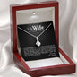To My Wife, Gift for Wife Alluring Beauty Necklace with Message Card Black