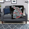 USA Map with State Names Premium Blanket