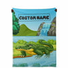 Personalized Name Crocodile Blanket, Custom Name Wild Animals Blanket for Boys & Girls