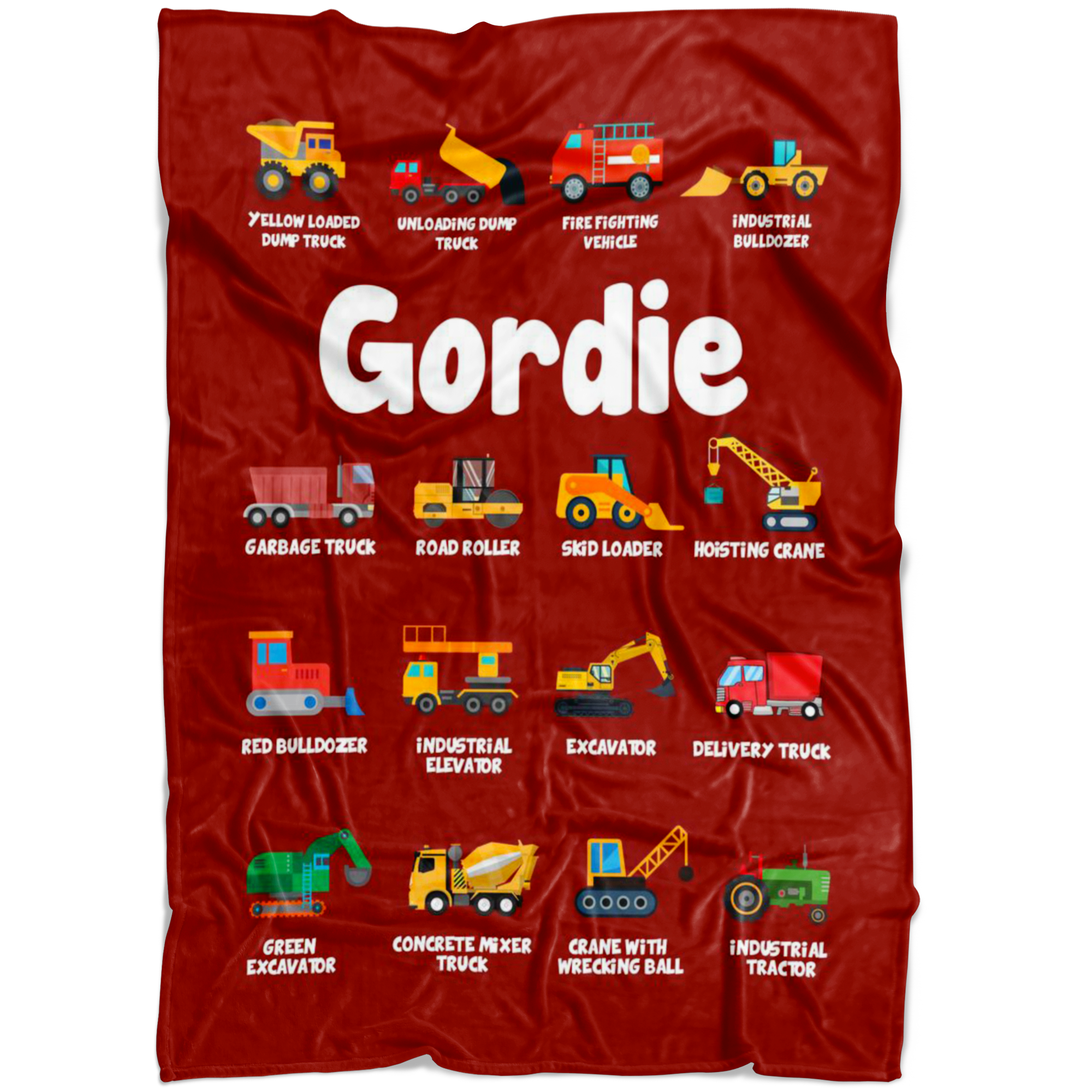 Gordie Construction Blanket Red
