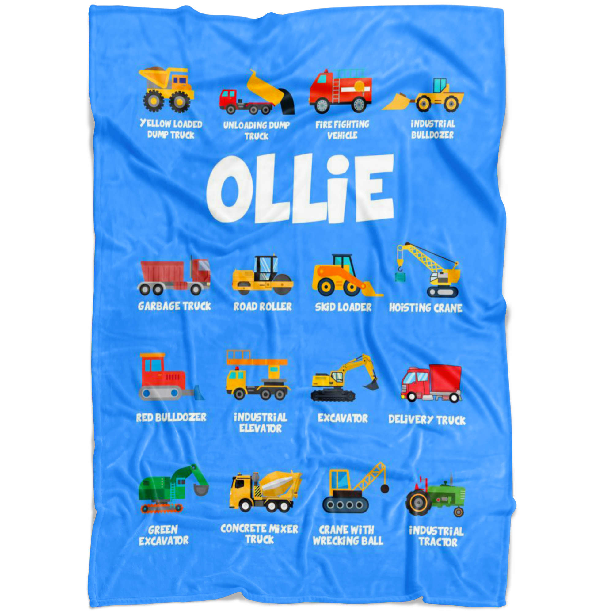 Ollie Construction Blanket Blue