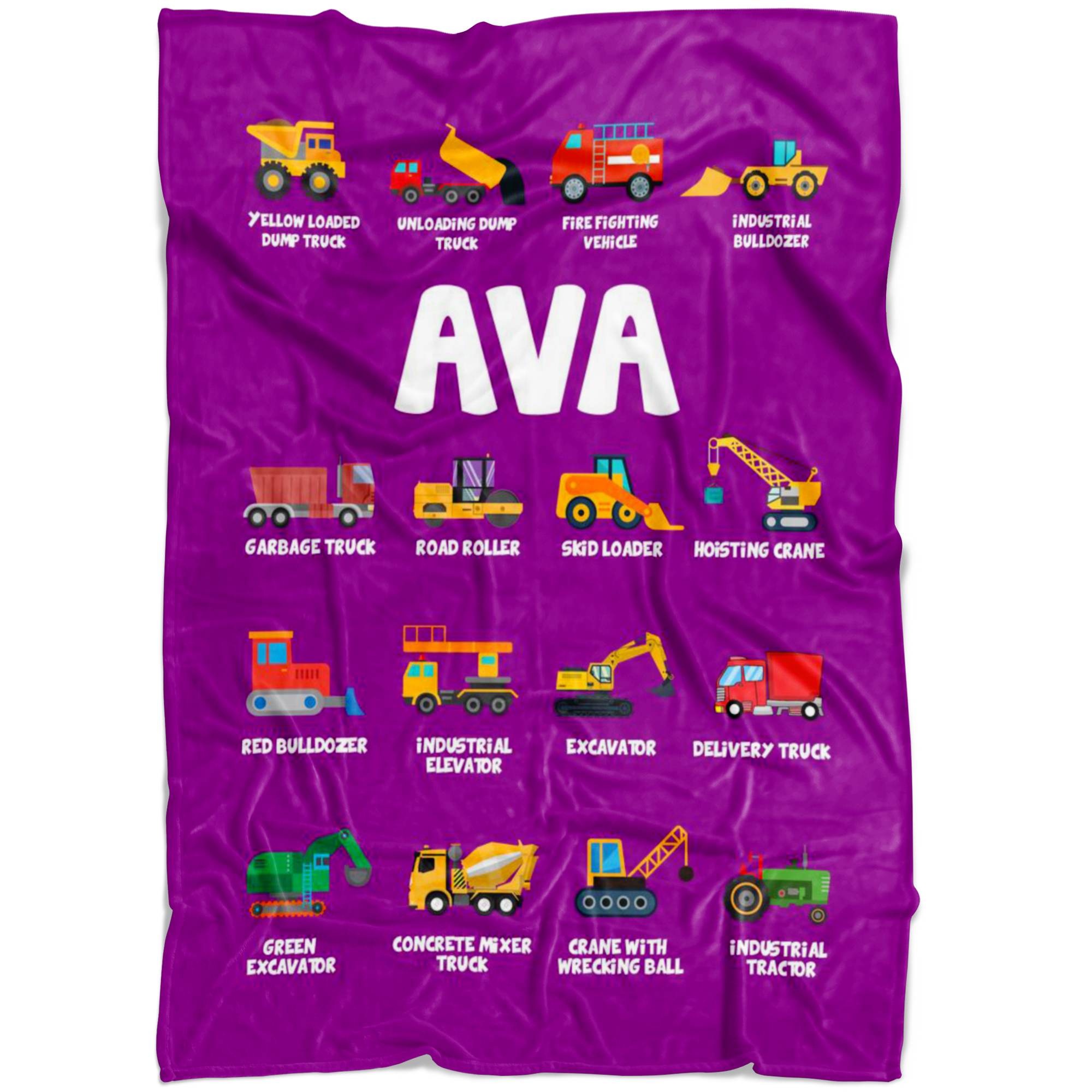 Ava Construction Vehicles Purple