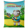 Personalized Name Ram, Animal Blanket for Kids, Custom Name Blanket for Boys & Girls