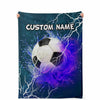 Personalized Name Soccer,Football Blanket, Custom Name Sports Blanket for Boys & Girls