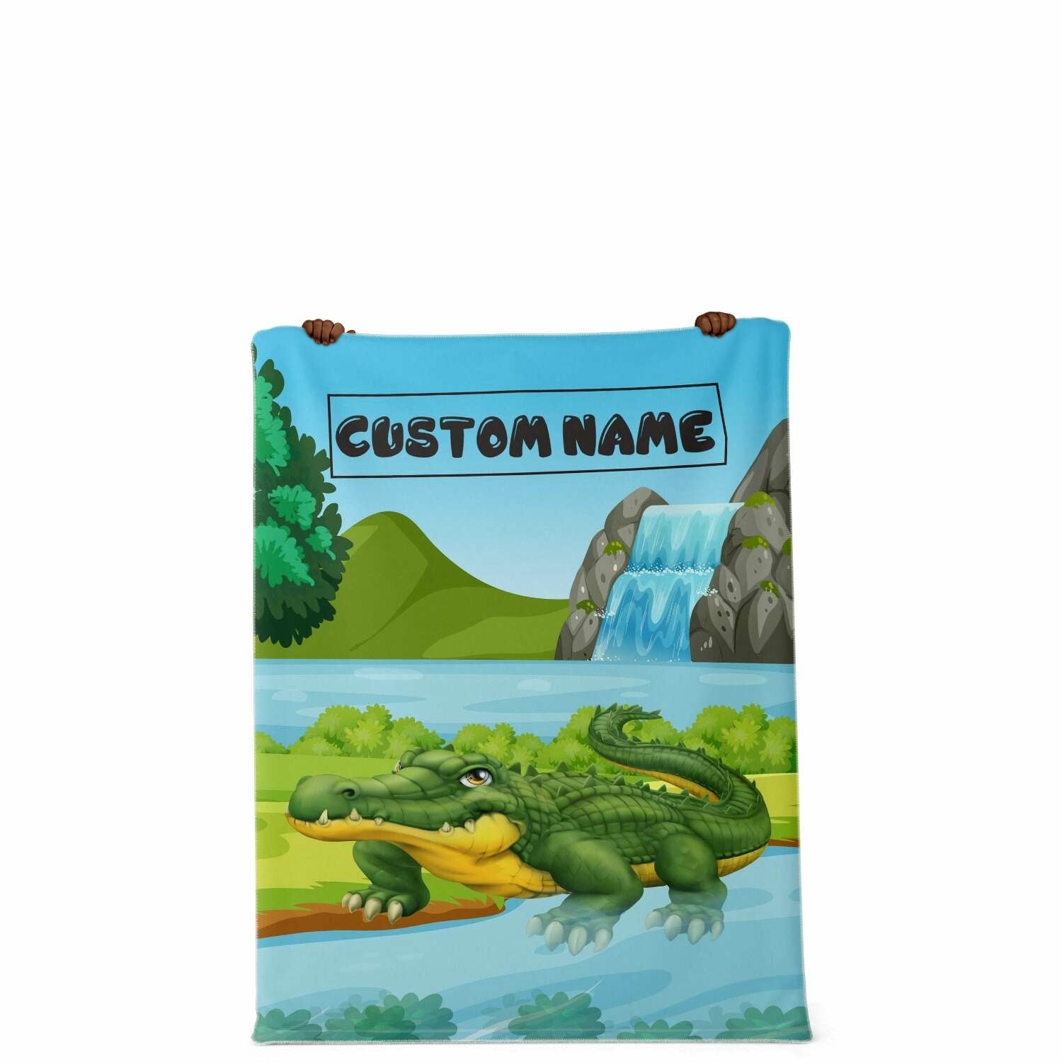 Personalized Name Crocodile Blanket, Custom Name Wild Animals Blanket for Boys & Girls