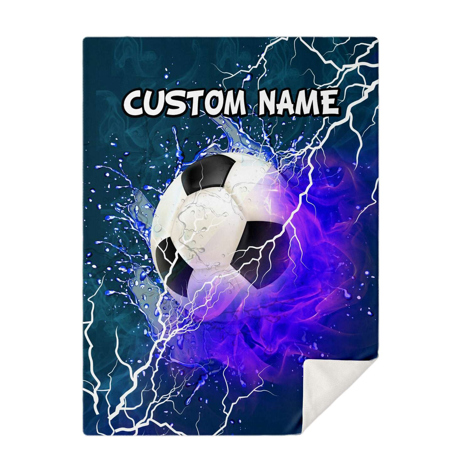 Personalized Name Soccer,Football Blanket, Custom Name Sports Blanket for Boys & Girls