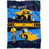 Personalized Name I Love Trucks Blanket for Boys & Girls with Character Personalization - Eli