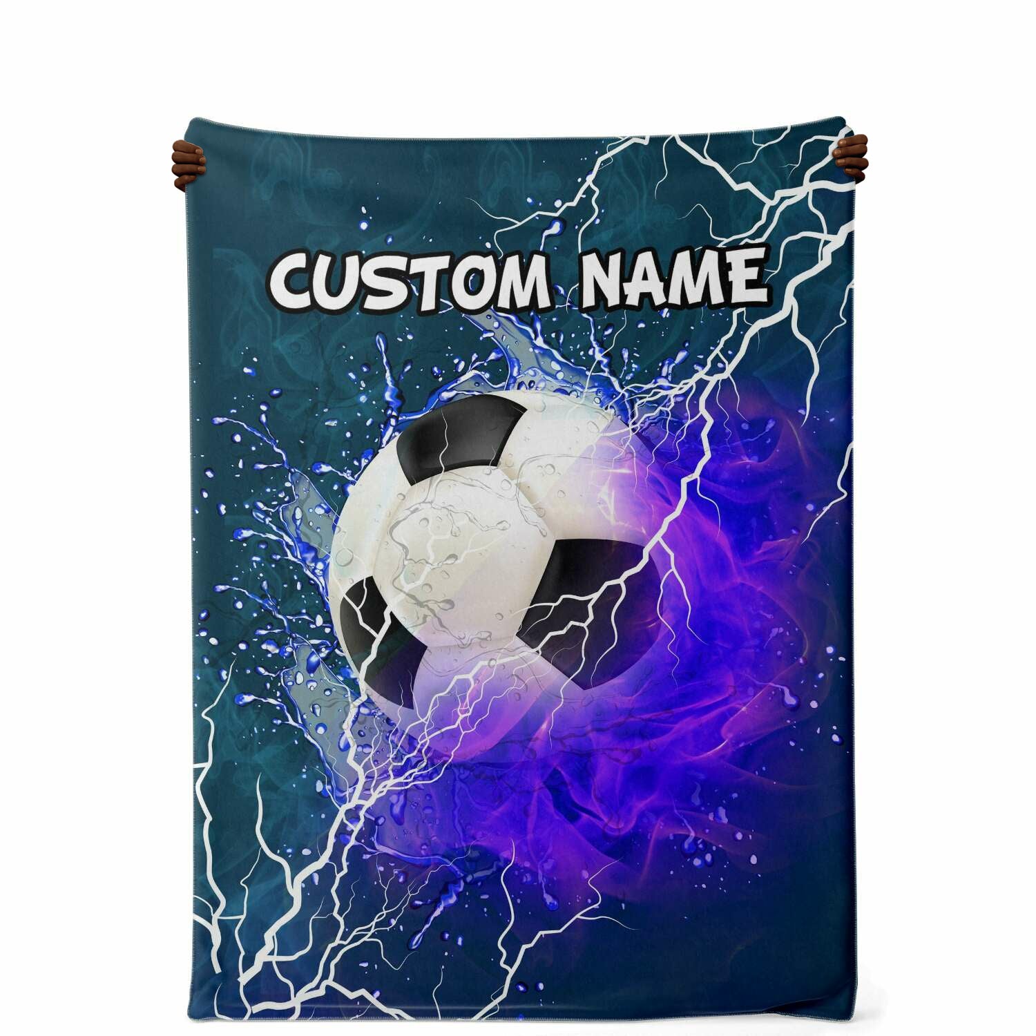 Personalized Name Soccer,Football Blanket, Custom Name Sports Blanket for Boys & Girls