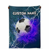 Personalized Name Soccer,Football Blanket, Custom Name Sports Blanket for Boys & Girls