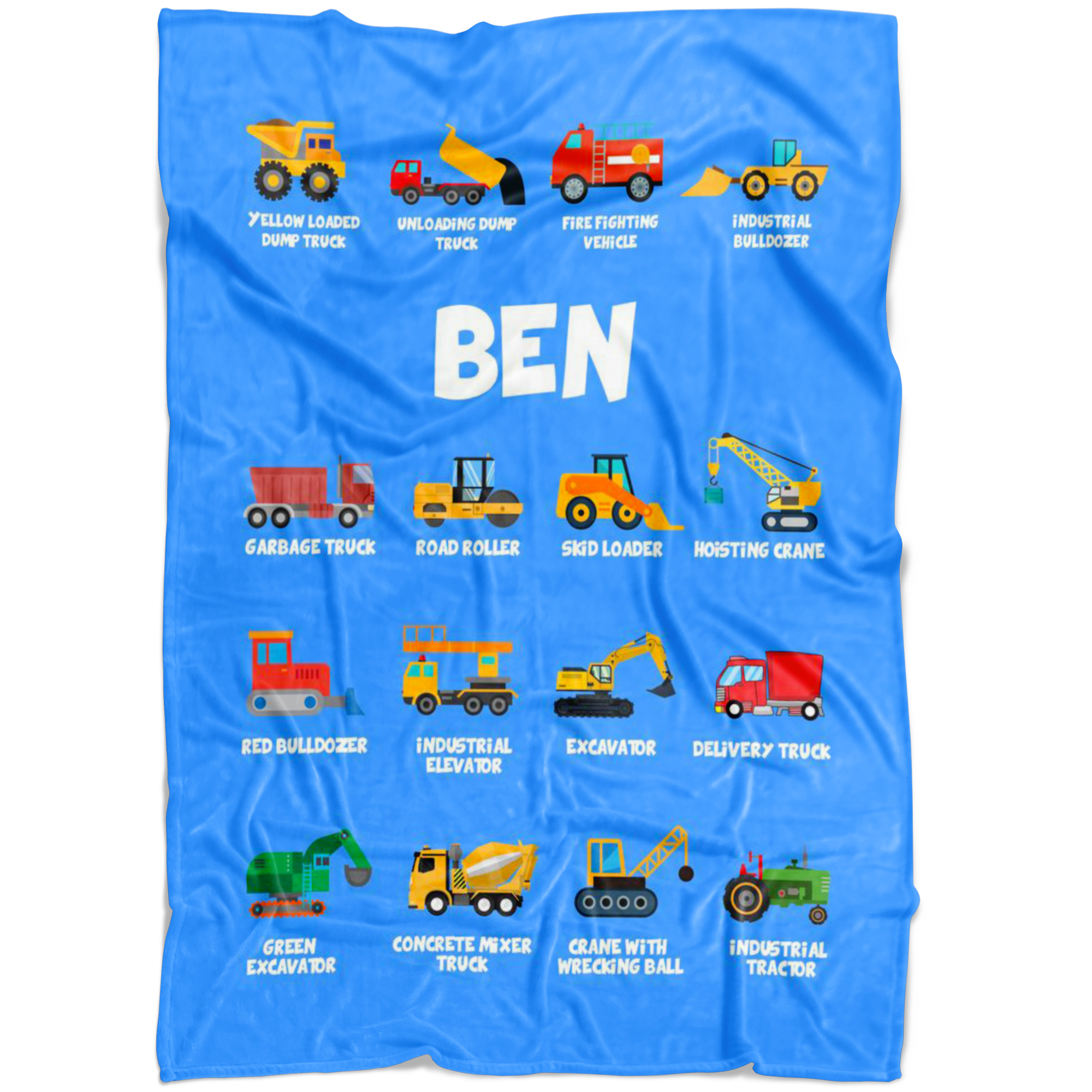 Ben Construction Blanket Blue