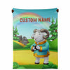 Personalized Name Ram, Animal Blanket for Kids, Custom Name Blanket for Boys & Girls