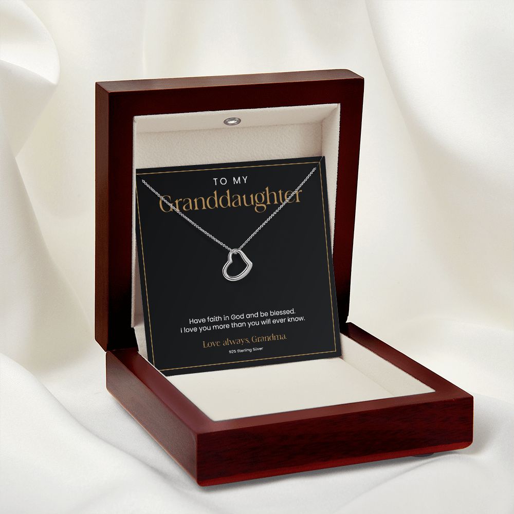 Granddaughter Gifts from Grandma - Silver Heart Necklace