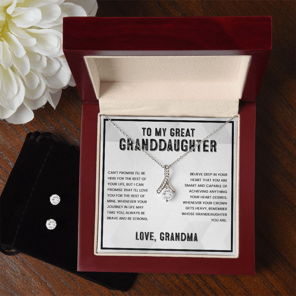 Granddaughter Gifts from Grandma - Alluring Beauty Necklace & Earrings Set