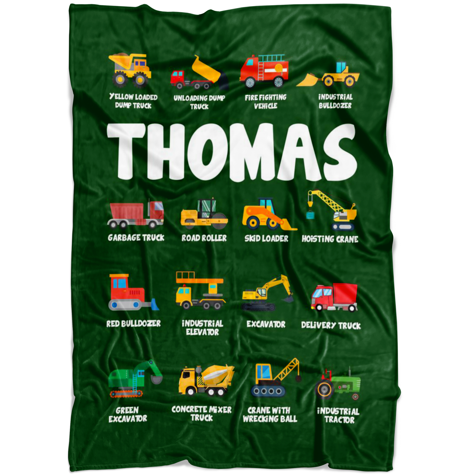 Thomas Construction Blanket Green