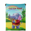 Personalized Name Elephant, Animal Blanket for Kids, Custom Name Blanket for Boys & Girls