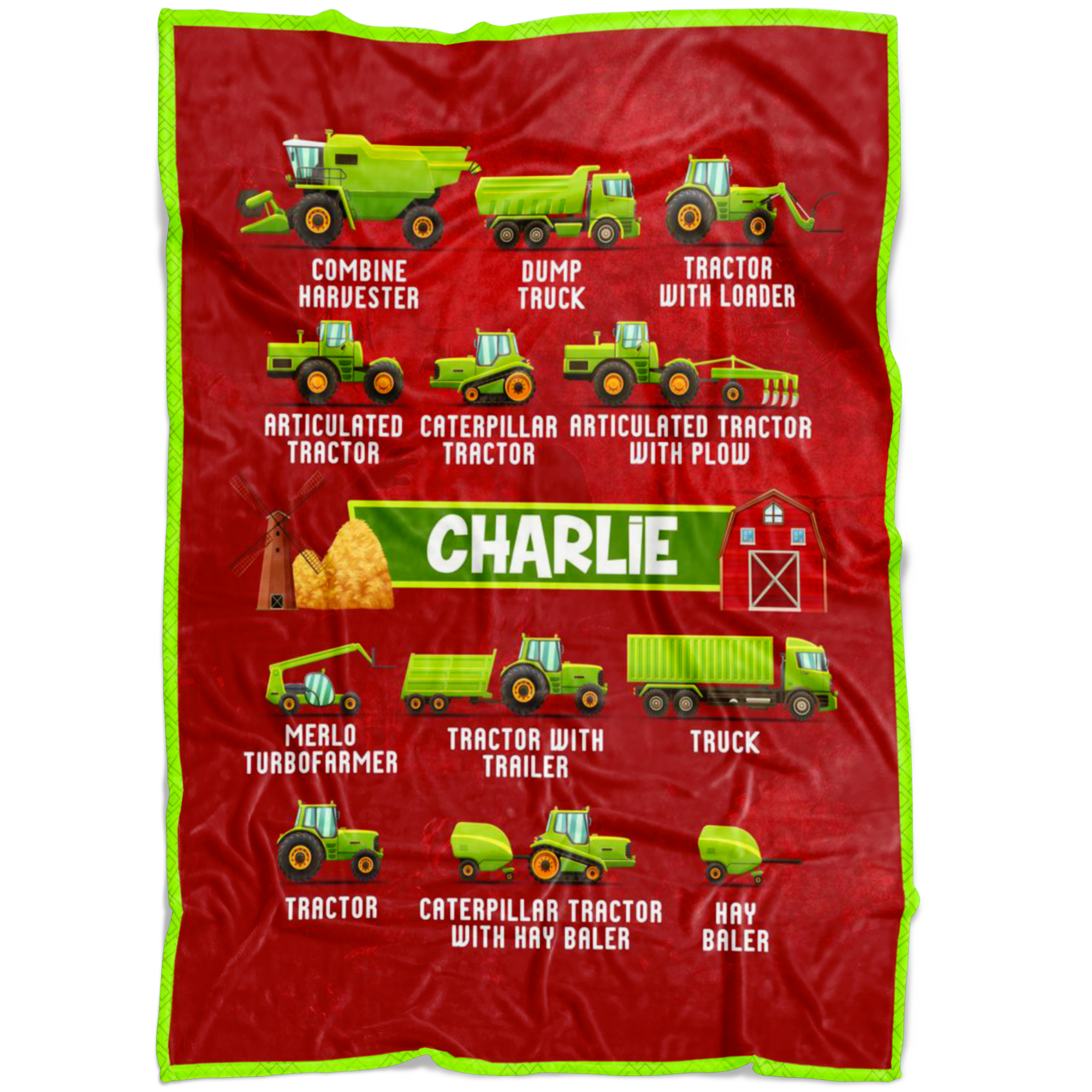 Charlie Red Tractor Blanket
