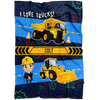 Personalized Name I Love Trucks Blanket for Boys & Girls with Character Personalization - Colt