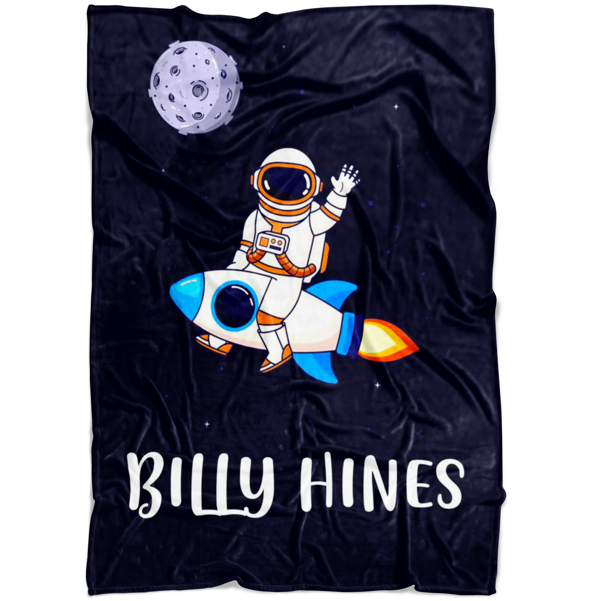 Personalized Name Astronaut Blanket for Boys, Kids - Billy Hines