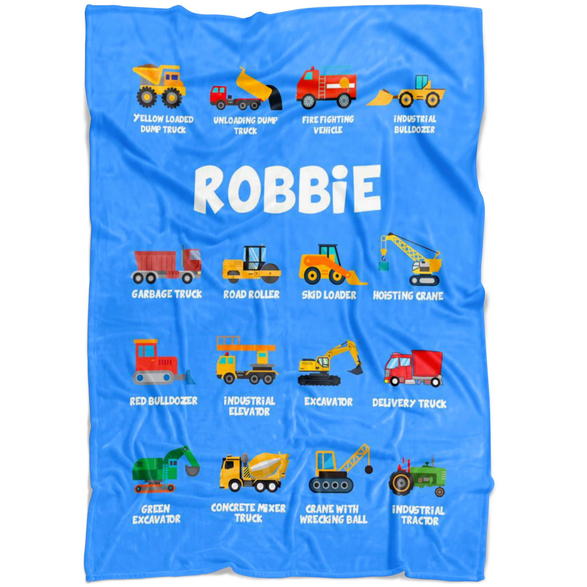 Robbie Construction Blanket Blue