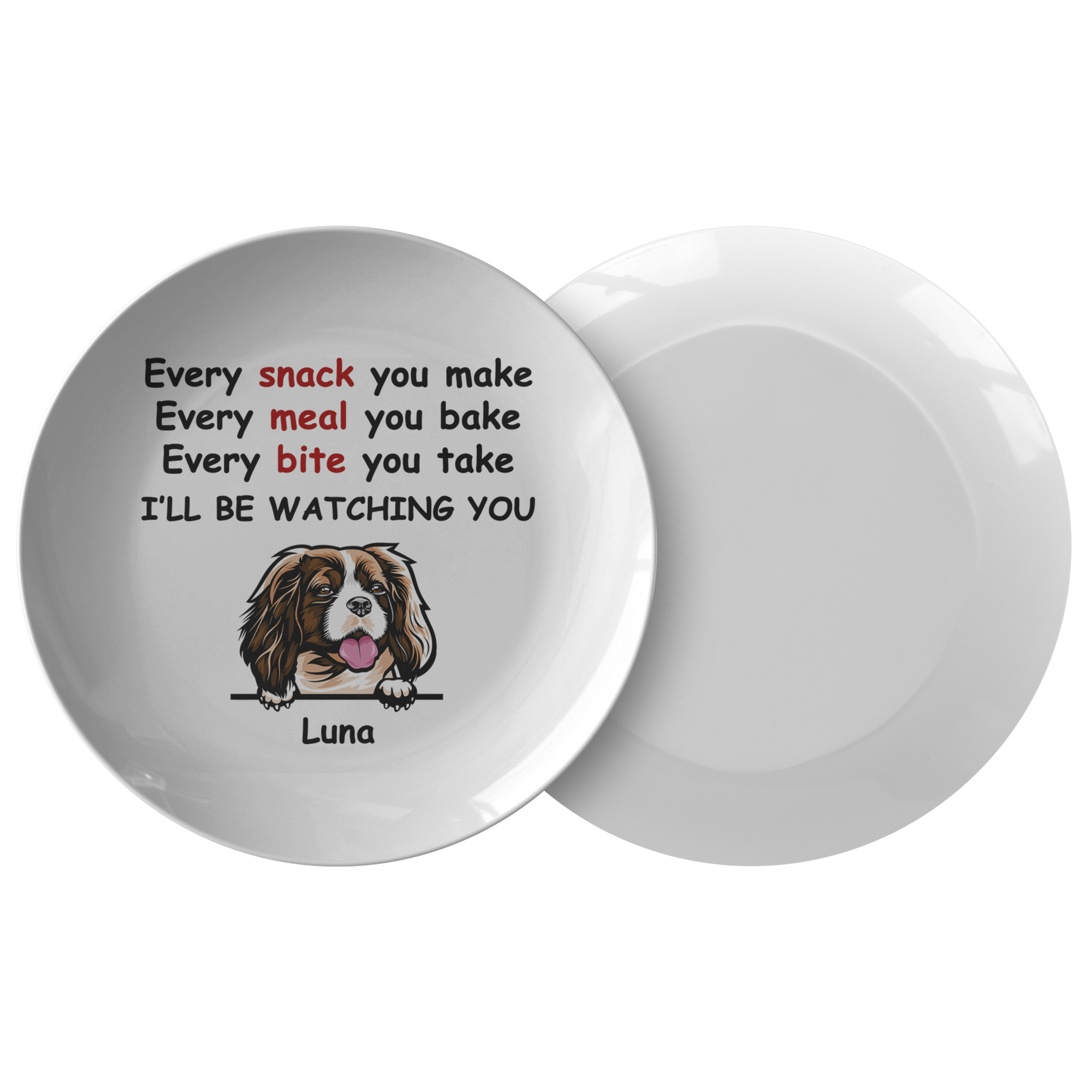 Every Snack You Make, Funny Custom Plate, Personalized Gifts for Dog Lovers